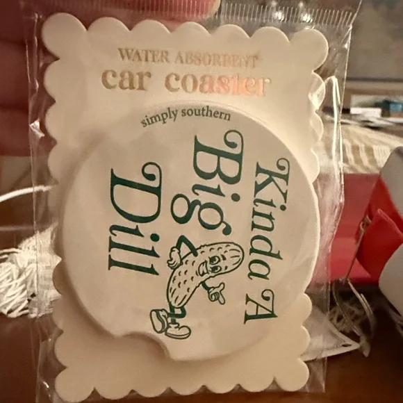 Simply Southern Cream and Green Car Coaster - Picture 1 of 1